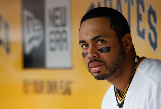 PITTSBURGH - APRIL 07:  Pedro Alvarez #24 of the Pittsburgh Pirates watches the game from the dugout against the Colorado Rockies during the Opening Day game on April 7, 2011 at PNC Park in Pittsburgh, Pennsylvania.  (Photo by Jared Wickerham/Getty Images)