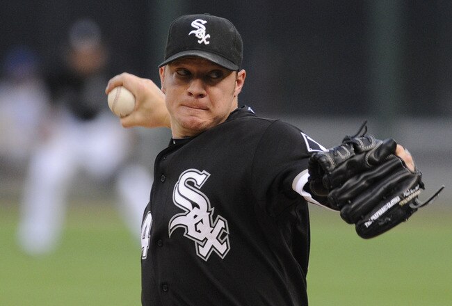 CHICAGO, IL - JULY 05: Jake Peavy # 44 of the Chicago White Sox pitches against the Kansas City Royals on July 5, 2011 at U.S. Cellular Field in Chicago, Illinois.  (Photo by David Banks/Getty Images)