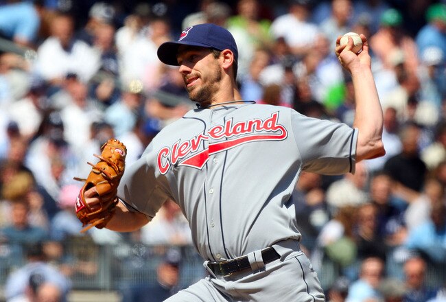 NEW YORK - APRIL 16:  Cliff Lee #31 of the Cleveland Indians pitches against the New York Yankees during opening day at the new Yankee Stadium on April 16, 2009 in the Bronx borough of New York City. This is the first regular season MLB game being played at the new venue which replaced the old Yankee Stadium as the Yankees home field.  (Photo by Jim McIsaac/Getty Images)