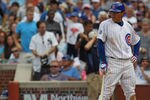 CHICAGO, IL - JULY 01: Kosuke Fukudome #1 of the Chicago Cubs reacts after striking out to end the 7th inning against the Chicago White Sox at Wrigley Field on July 1, 2011 in Chicago, Illinois. The White Sox defeated the Cubs 6-4. (Photo by Jonathan Daniel/Getty Images)