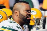 EAST RUTHERFORD, NJ - OCTOBER 31:  Cullen Jenkins #77 of the Green Bay Packers in action against the New York Jets on October 31, 2010 at the New Meadowlands Stadium in East Rutherford, New Jersey.The Packers defeated the Jets 9-0.  (Photo by Jim McIsaac/Getty Images)