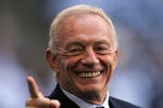 IRVING, TX - JANUARY 13:  Owner of the Dallas Cowboys, Jerry Jones smiles on the sidelines before the NFC Divisional Playoff game against the New York Giants at Texas Stadium on January 13, 2008 in Irving, Texas.  (Photo by Ronald Martinez/Getty Images)