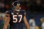 CHICAGO, IL - JANUARY 23:  Olin Kreutz #57 of the Chicago Bears looks on late in the fourth quarter against the Green Bay Packers in the NFC Championship Game at Soldier Field on January 23, 2011 in Chicago, Illinois.  (Photo by Jonathan Daniel/Getty Images)