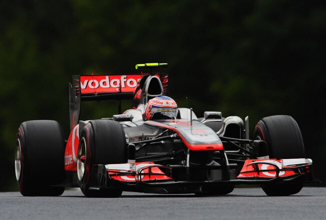 BUDAPEST, HUNGARY - JULY 31:  Jenson Button of Great Britain and McLaren drives during the Hungarian Formula One Grand Prix at the Hungaroring on July 31, 2011 in Budapest, Hungary.  (Photo by Lars Baron/Getty Images)