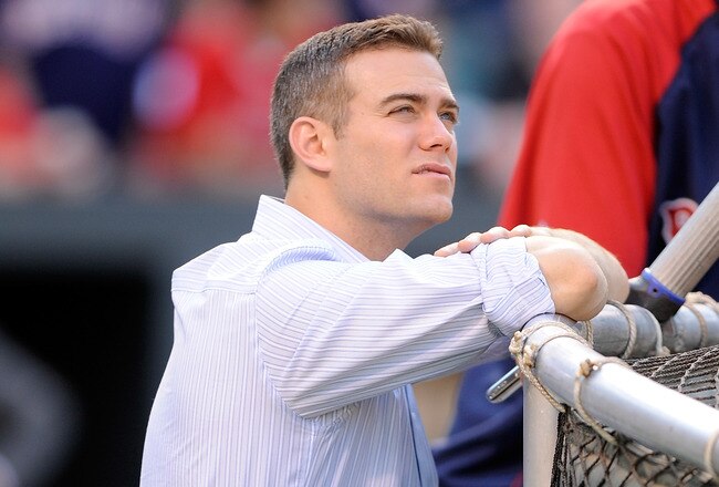 BALTIMORE - APRIL 30:  General Manager Theo Epstein of the Boston Red Sox watches batting practice before the game against the Baltimore Orioles at Camden Yards on April 30, 2010 in Baltimore, Maryland.  (Photo by Greg Fiume/Getty Images)