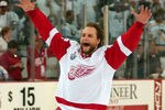 PITTSBURGH - JUNE 04:  Darren McCarty #25 of the Detroit Red Wings celebrates after defeating the Pittsburgh Penguins in game six of the 2008 NHL Stanley Cup Finals at Mellon Arena on June 4, 2008 in Pittsburgh. Pennsylvania. The Red Wings defeated the Penguins 3-2 to win the Stanley Cup Finals 4 games to 2.  (Photo by A. J. Messier/Getty Images)