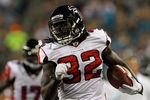 JACKSONVILLE, FL - SEPTEMBER 02:  Jerious Norwood #32 of the Atlanta Falcons runs for yardage during a preseason game against the Jacksonville Jaguars at EverBank Field on September 2, 2010 in Jacksonville, Florida.  (Photo by Sam Greenwood/Getty Images)