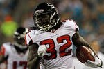 JACKSONVILLE, FL - SEPTEMBER 02:  Jerious Norwood #32 of the Atlanta Falcons runs for yardage during a preseason game against the Jacksonville Jaguars at EverBank Field on September 2, 2010 in Jacksonville, Florida.  (Photo by Sam Greenwood/Getty Images)