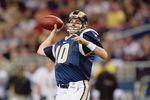ST. LOUIS - NOVEMBER 15:  Quarterback Marc Bulger #10 of the St. Louis Rams passes the ball during the game against the New Orleans Saints at the Edward Jones Dome on November 15, 2009 in St. Louis, Missouri.  (Photo by Dilip Vishwanat/Getty Images)