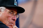 ATLANTA, GA - JULY 29:  Manager Jack McKeon #25 of the Florida Marlins watches during the game against the Atlanta Braves at Turner Field on July 29, 2011 in Atlanta, Georgia.  (Photo by Kevin C. Cox/Getty Images)
