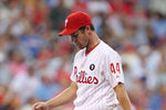 PHILADELPHIA - JUNE 7: Starting pitcher Roy Oswalt #44 of the Philadelphia Phillies walks off the mound during a game against the Los Angeles Dodgers at Citizens Bank Park on June 7, 2011 in Philadelphia, Pennsylvania. The Dodgers won 6-2. (Photo by Hunter Martin/Getty Images)