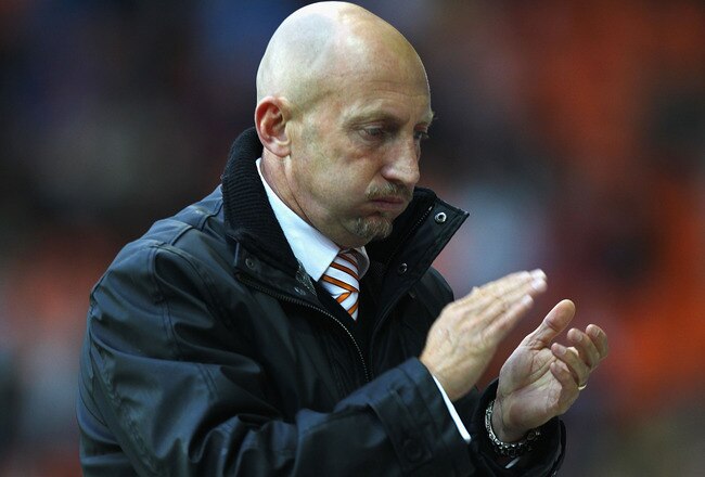BLACKPOOL, ENGLAND - JULY 19:  Ian Holloway, manager of Blackpool looks on during the Pre Season Friendly match between Blackpool and Rangers at Bloomfield Road on July 19, 2011 in Blackpool, England.  (Photo by Matthew Lewis/Getty Images)