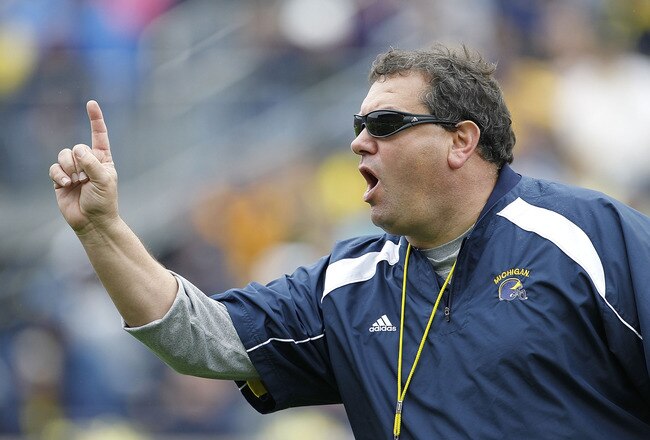 ANN ARBOR, MI - APRIL 16:  Head football coach Brady Hoke during the annual Spring Game at Michigan Stadium on April 16, 2011 in Ann Arbor, Michigan.  (Photo by Leon Halip/Getty Images)
