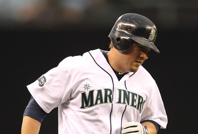 SEATTLE - JUNE 28:  Jack Cust #29 of the Seattle Mariners rounds the bases after hitting a solo home run against the Atlanta Braves at Safeco Field on June 28, 2011 in Seattle, Washington. (Photo by Otto Greule Jr/Getty Images)
