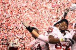 ARLINGTON, TX - DECEMBER 04:  Wide receiver Ryan Broyles #85 of the Oklahoma Sooners celebrates a 23-20 win against the Nebraska Cornhuskers during the Big 12 Championship at Cowboys Stadium on December 4, 2010 in Arlington, Texas.  (Photo by Ronald Martinez/Getty Images)