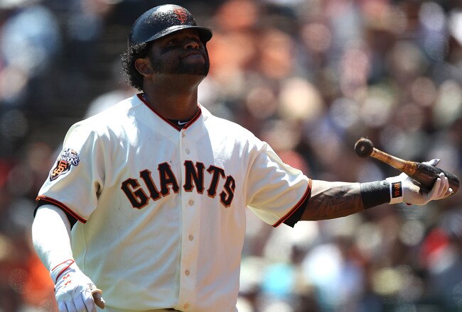 SAN FRANCISCO, CA - AUGUST 06:  Pablo Sandoval #48 of the San Francisco Giants walks back to the dugout after popping out against the Philadelphia Phillies in the second inning at AT&T Park on August 6, 2011 in San Francisco, California.  (Photo by Jed Jacobsohn/Getty Images)