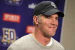 DETROIT, MI - JANUARY 02:  Brett Favre #4 of the Minnesota Vikings talks at a post game press conference after a 13-20 loss to the Detroit Lions at Ford Field on January 2, 2011 in Detroit, Michigan.  (Photo by Gregory Shamus/Getty Images)
