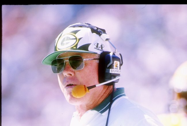 18 Sep 1994: Defensive coordinator Fritz Shurmur of the Green Bay Packers on the sidelines during the Packers 13-7 loss to the Philadelphia Eagles at Veterans Stadium in Philadelphia, Pennsylvania.