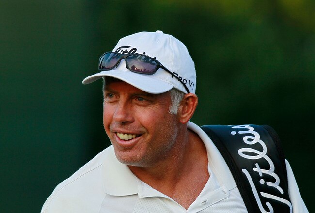 JOHNS CREEK, GA - AUGUST 09:  Caddie Steve Williams looks on during a practice round prior to the start of the 93rd PGA Championship at the Atlanta Athletic Club on August 9, 2011 in Johns Creek, Georgia.  (Photo by Scott Halleran/Getty Images)