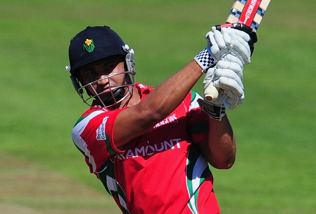 TAUNTON, ENGLAND - JUNE 26:  Glamorgan batsman  Alviro Petersen hits out during the Friends Life T20 match between Somerset and Glamorgan at the county ground  on June 26, 2011 in Taunton, England.  (Photo by Stu Forster/Getty Images)