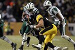 PITTSBURGH, PA - JANUARY 23:  Troy Polamalu #43 of the Pittsburgh Steelers hits Jerricho Cotchery #89 of the New York Jets during the 2011 AFC Championship game at Heinz Field on January 23, 2011 in Pittsburgh, Pennsylvania. The Steelers won 24-19. (Photo by Al Bello/Getty Images)