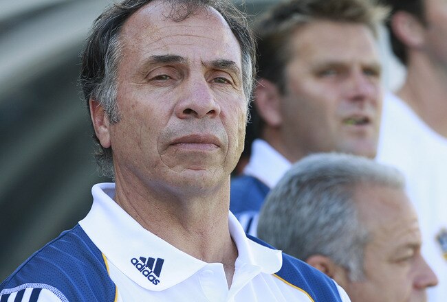 VANCOUVER, CANADA - JULY 30:   Head coach Bruce Arena of the Los Angeles Galaxy looks on from the bench during their MLS game July 30, 2011 against the Vancouver Whitecaps FC at Empire Field in Vancouver, British Columbia, Canada. (Photo by Jeff Vinnick/Getty Images)