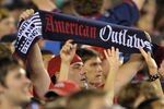 PHILADELPHIA, PA - AUGUST 10: A United States fan cheers during the game against Mexico at Lincoln Financial Field on August 10, 2011 in Philadelphia, Pennsylvania. (Photo by Drew Hallowell/Getty Images)