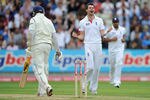 BIRMINGHAM, ENGLAND - AUGUST 13:  James Anderson of England celebrates dismissing VVS Laxman during day four of the 3rd npower test between England and India at Edgbaston on August 13, 2011 in Birmingham, England.  (Photo by Gareth Copley/Getty Images)