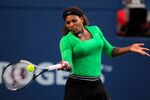 TORONTO, ON - AUGUST 12:  Serena Williams returns a shot to Lucie Safarova of Czech Republic on Day 5 of the Rogers Cup presented by National Bank at the Rexall Centre on August 12, 2011 in Toronto, Ontario, Canada.  (Photo by Chris Trotman/Getty Images)