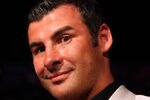 LAS VEGAS, NV - JULY 23:  Joe Calzaghe of Wales looks on before the Amir Khan and Zab Judah super lightweight world championship unification bout at Mandalay Bay Events Center on July 23, 2011 in Las Vegas, Nevada.  (Photo by Scott Heavey/Getty Images)