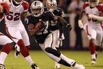 OAKLAND, CA - AUGUST 11:  Denarius Moore #17 of the Oakland Raiders in action against the Arizona Cardinals at O.co Coliseum on August 11, 2011 in Oakland, California.  (Photo by Ezra Shaw/Getty Images)