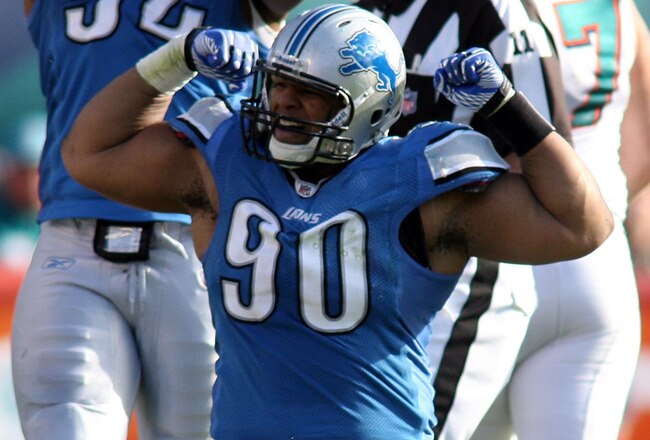 MIAMI - DECEMBER 26:  Lineman Ndamukong Sue #90 celebrates a sack against the Miami Dolphins at Sun Life Stadium on December 26, 2010 in Miami, Florida.  (Photo by Marc Serota/Getty Images)