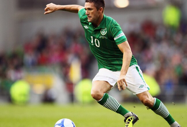 DUBLIN, IRELAND - AUGUST 10:  Republic of Ireland Captain Robbie Keane in action during the International Friendly between the Republic of Ireland and Croatia at the Aviva Stadium on August 10, 2011 in Dublin, Ireland.  (Photo by Bryn Lennon/Getty Images)