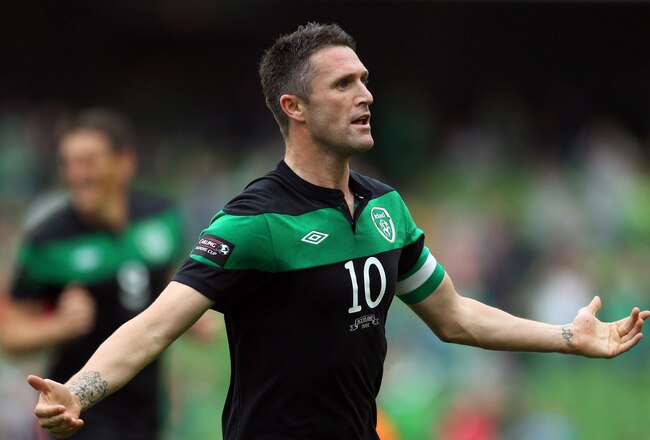 DUBLIN, IRELAND - MAY 29:  Robbie Keane of Republic of Ireland celebrates scoring the openning goal during the Carling Nations Cup match between Republic of Ireland and Scotland at the Aviva Stadium on May 29, 2011 in Dublin, Ireland.  (Photo by Julian Finney/Getty Images)