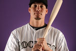SCOTTSDALE, AZ - FEBRUARY 24:  Mike Jacobs #35 of the Colorado Rockies poses for a portrait during photo day at the Salt River Fields at Talking Stick on February 24, 2011 in Scottsdale, Arizona.  (Photo by Harry How/Getty Images)