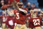 CHARLOTTE, NC - DECEMBER 04:  EJ Manuel #3 of the Florida State Seminoles against the Virginia Tech Hokies during their game at Bank of America Stadium on December 4, 2010 in Charlotte, North Carolina.  (Photo by Streeter Lecka/Getty Images)