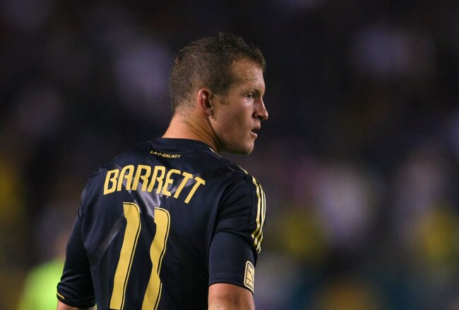 CARSON, CA - JULY 04:  Chad Barrett #11 of the Los Angeles Galaxy looks on during their MLS match against Seattle Sounders FC at The Home Depot Center on July 4, 2011 in Carson, California. Sounders FC and the Galaxy played to a 0-0 draw.  (Photo by Victor Decolongon/Getty Images)