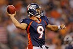 DENVER, CO - AUGUST 20:  Quarterback Brady Quinn #9 of the Denver Broncos throws against the Buffalo Bills during the third quarter at Sports Authority Field at Mile High on August 20, 2011 in Denver, Colorado. (Photo by Justin Edmonds/Getty Images)