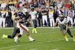 GLENDALE, AZ - JANUARY 10:  Michael Dyer #5 of the Auburn Tigers runs down field against the Oregon Ducks during the Tostitos BCS National Championship Game at University of Phoenix Stadium on January 10, 2011 in Glendale, Arizona.  (Photo by Kevin C. Cox/Getty Images)