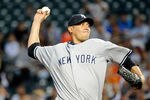 BALTIMORE, MD - AUGUST 29:  Freddy Garcia #36 of the New York Yankees pitches against the Baltimore Orioles at Oriole Park at Camden Yards on August 29, 2011 in Baltimore, Maryland.  (Photo by Greg Fiume/Getty Images)