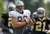METAIRIE, LA - AUGUST 03: Jimmy Graham #80 of the New Orleans Saints runs a play during practice at the New Orleans Saints training facility on August 3, 2011 in Metairie, Louisiana.  (Photo by Chris Graythen/Getty Images)