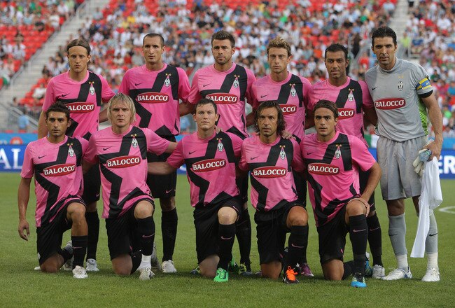 TORONTO, CANADA - JULY 23: Juventus FC poses for a team photo before playing against Sporting Clube De Portugal during their World Football Challenge friendly match on July 23, 2011 at BMO Field in Toronto, Ontario, Canada. (Photo by Tom Szczerbowski/Getty Images)