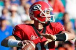 JACKSONVILLE, FL - OCTOBER 30:  Quarterback Aaron Murray #11 of the Georgia Bulldogs attempts a pass during the game against the Florida Gators at EverBank Field on October 30, 2010 in Jacksonville, Florida.  (Photo by Sam Greenwood/Getty Images)