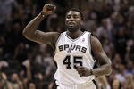 SAN ANTONIO, TX - APRIL 20:  Forward DeJuan Blair #45 of the San Antonio Spurs reacts against the Memphis Grizzlies in Game Two of the Western Conference Quarterfinals in the 2011 NBA Playoffs on April 20, 2011 at AT&T Center in San Antonio, Texas.  NOTE TO USER: User expressly acknowledges and agrees that, by downloading and or using this photograph, User is consenting to the terms and conditions of the Getty Images License Agreement.  (Photo by Ronald Martinez/Getty Images)