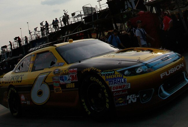 HAMPTON, GA - SEPTEMBER 02:  David Ragan, driver of the #6 UPS Ford, drives in the garage area during practice for the NASCAR Sprint Cup Series AdvoCare 500 at Atlanta Motor Speedway on September 2, 2011 in Hampton, Georgia.  (Photo by Kevin C. Cox/Getty Images)