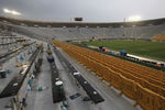SOUTH BEND, IN - SEPTEMBER 03:  Notre Dame Stadium is empty after fans were evacuated due to severe weather near the end of a 1st half game between the Notre Dame Fighting Irish and the University of South Florida Bulls on September 3, 2011 in South Bend, Indiana.  (Photo by Jonathan Daniel/Getty Images)