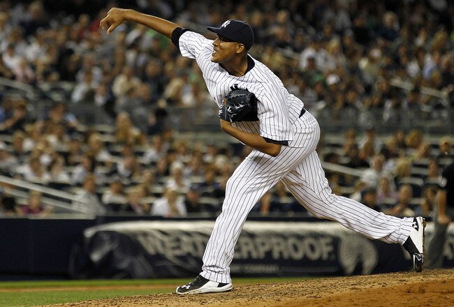 NEW YORK - SEPTEMBER 02:  Ivan Nova #47 of the New York Yankees delivers during a game against the Toronto Blue Jays  at Yankee Stadium on September 2, 2011 in the Bronx Borough of New York City.  (Photo by Jeff Zelevansky/Getty Images)