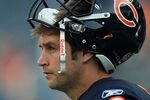 CHICAGO, IL - SEPTEMBER 01: Jay Cutler #6 of the Chicago Bears participates in warm-ups before a preseason game against the Cleveland Browns at Soldier Field on September 1, 2011 in Chicago, Illinois. (Photo by Jonathan Daniel/Getty Images)