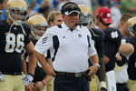 SOUTH BEND, IN - SEPTEMBER 03:  Head coach Brian Kelly of the Notre Dame Fighting Irish watches as his team takes on the University of South Florida Bulls at Notre Dame Stadium on September 3, 2011 in South Bend, Indiana.  (Photo by Jonathan Daniel/Getty Images)