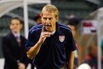 CARSON, CA - SEPTEMBER 02:  Coach Jurgen Klinsmann of the United States reacts during the friendly soccer match against Costa Rica  at The Home Depot Center on September 2, 2011 in Carson, California.  (Photo by Kevork Djansezian/Getty Images)